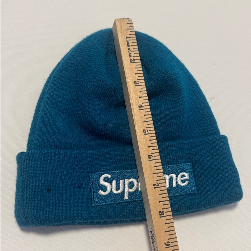 Supreme Beanie Hat  Blue/White Grunge Streetwear Casual Logo Embroidered - Picture 6 of 6